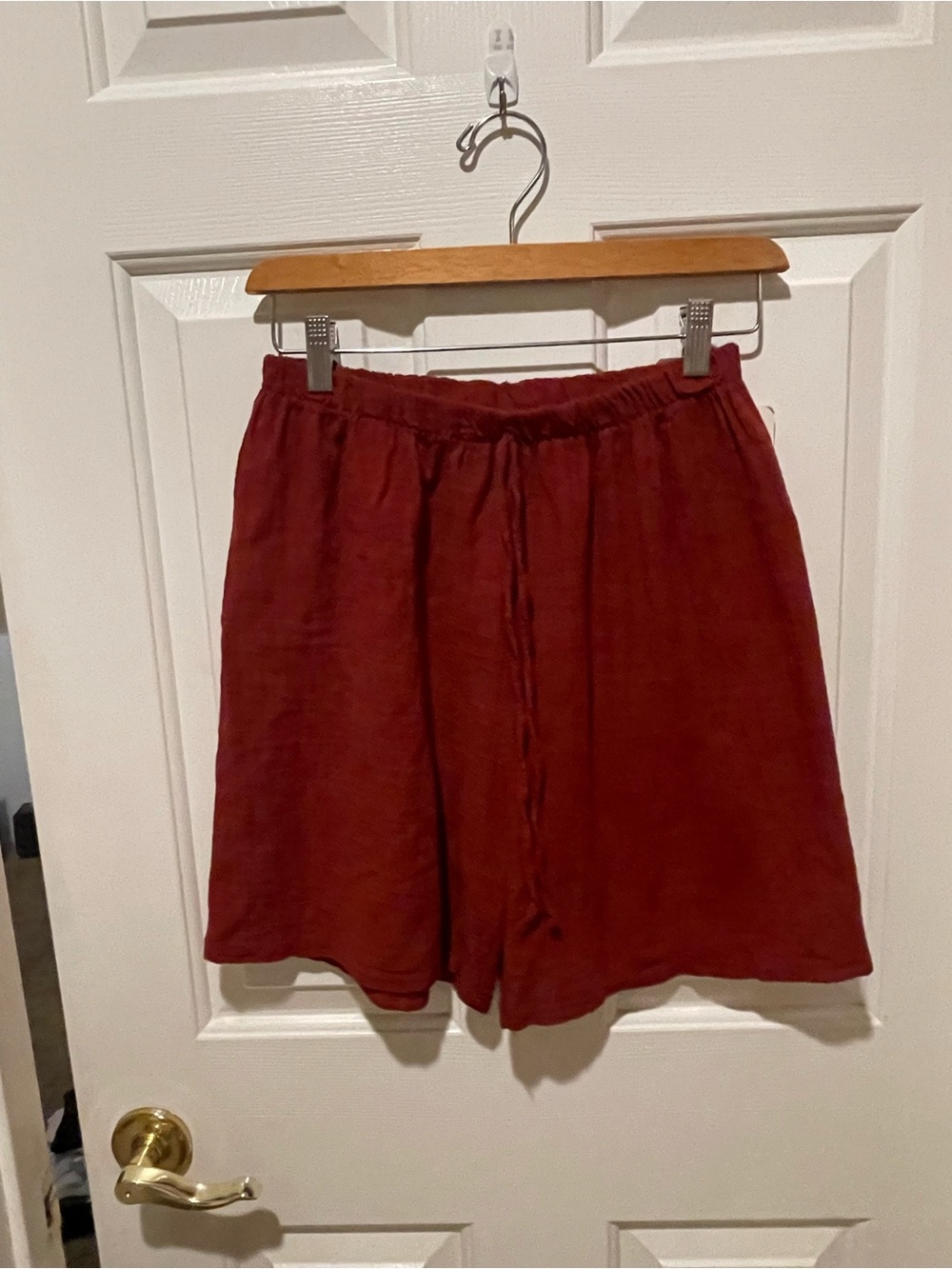 Made in Italy 100% Cotton Pull-On Shorts | Terracotta | Size 27 / Small 🇮🇹